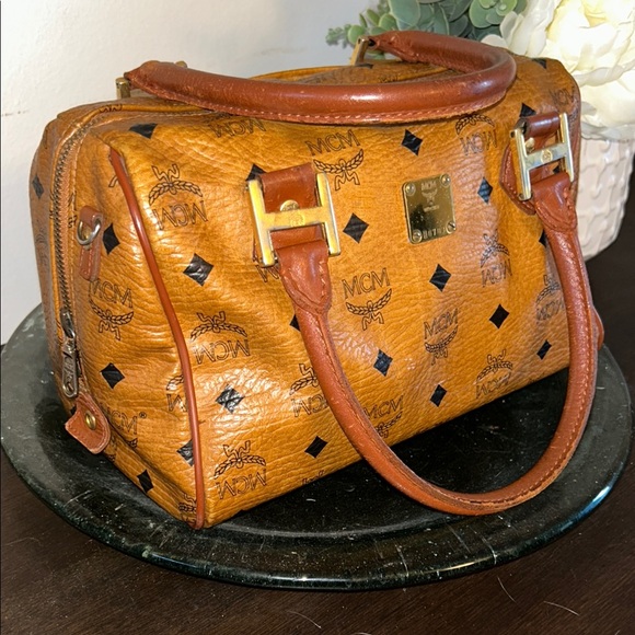 MCM Brown Satchel with Gold Accents - Picture 2 of 16